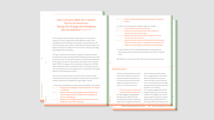 On (Seoul proposal for New Global Collaboration of Sharing Cities in the COVID-19 Era and Beyond) 5