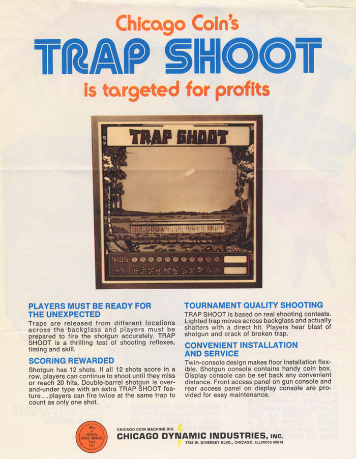 Trap Shoot arcade game flyer 2