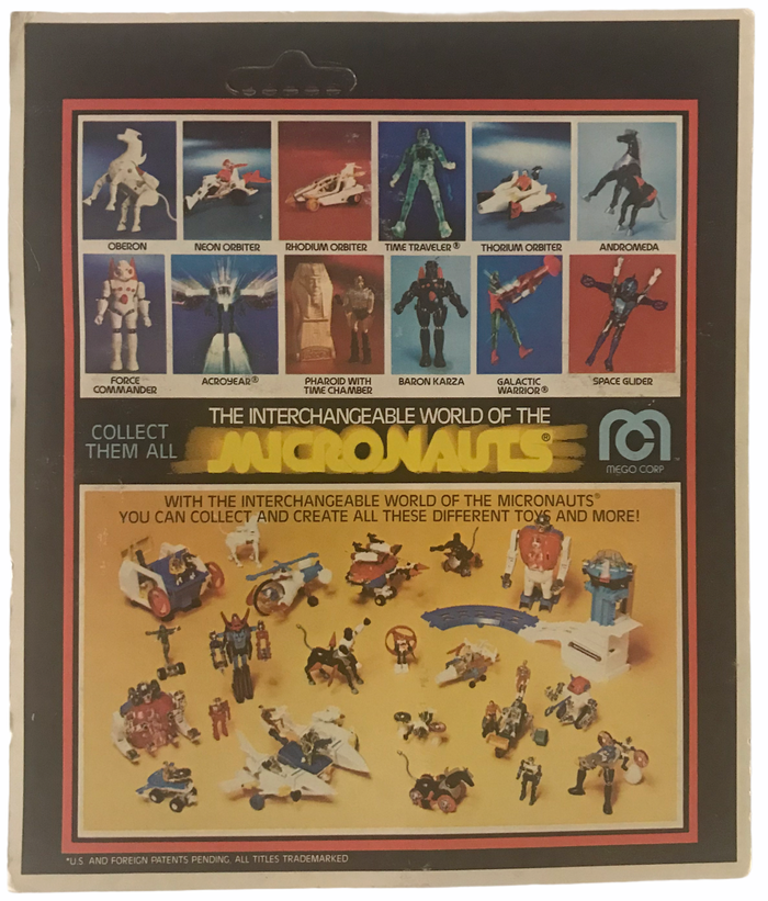 Micronauts Pharaoid box (back), 1977.