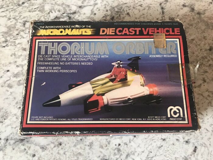 Micronauts Thorium Orbiter box, 1977.