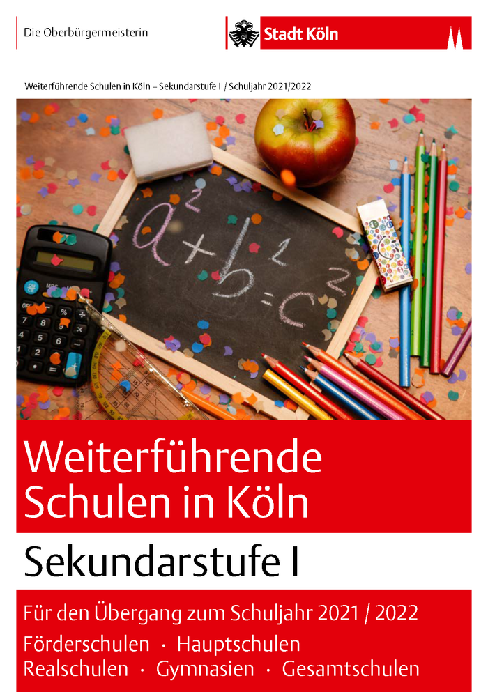 Cover of a booklet listing all secondary schools.