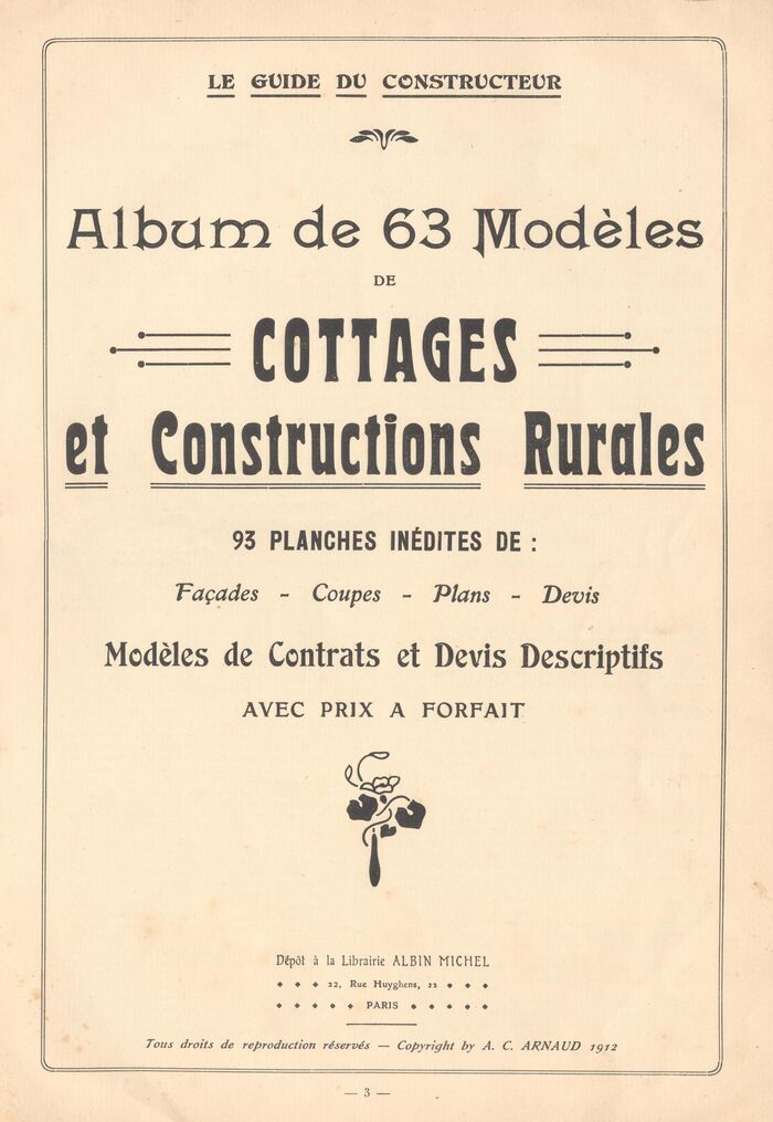 Album de 63 Modèles de Cottages et Construction Rurales 1