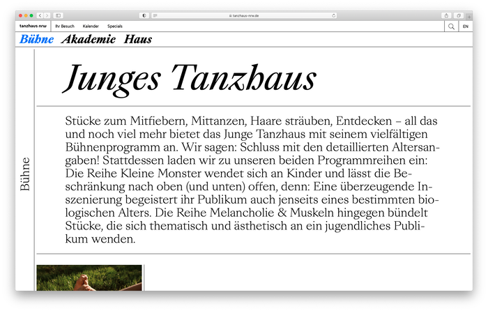 Tanzhaus NRW website 6