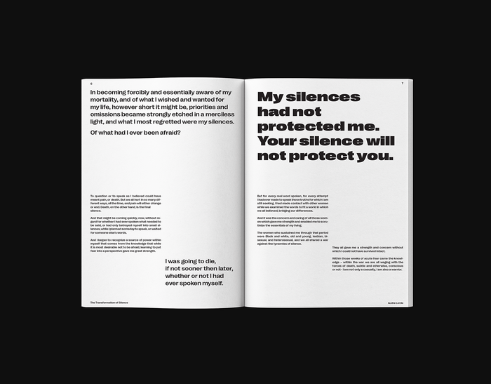 “The transformation of Silence into Language and Action” by Audre Lorde 6
