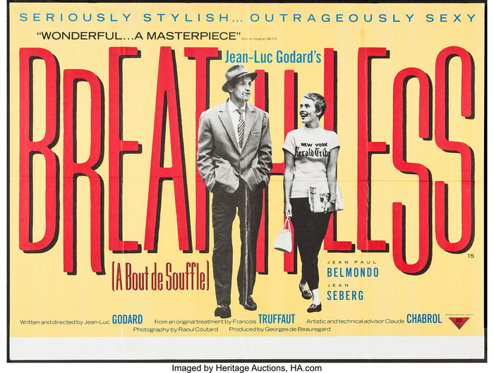 Breathless (1960) British movie poster 1