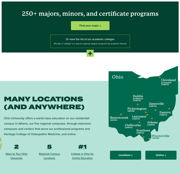 Homepage detail featuring  for the location labels on the map.