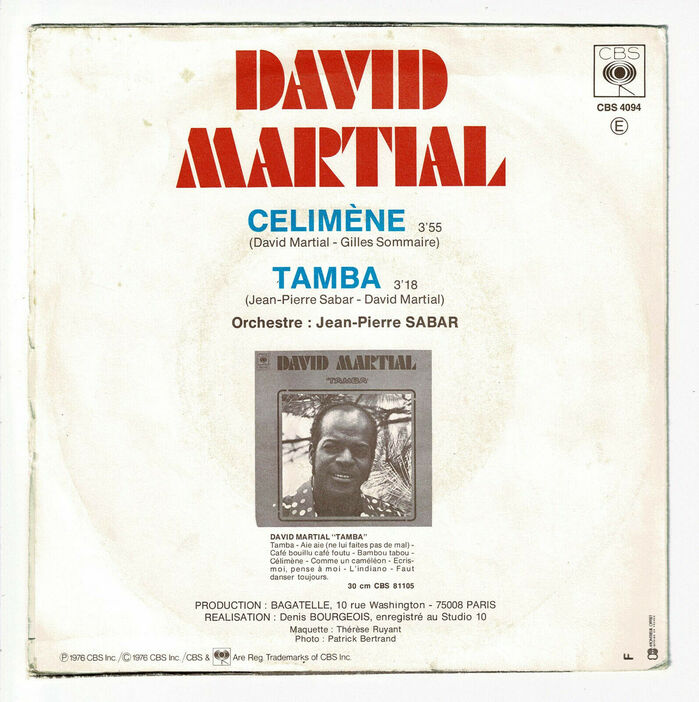 David Martial – “Celimene” / “Tamba” single cover 2