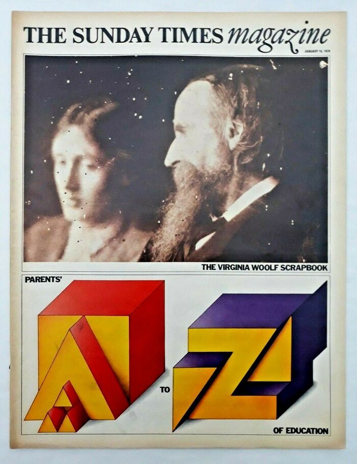 Cover of The Sunday Times Magazine from January 18, 1970, with the letters A and Z