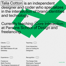 Talia Cotton website (2020)