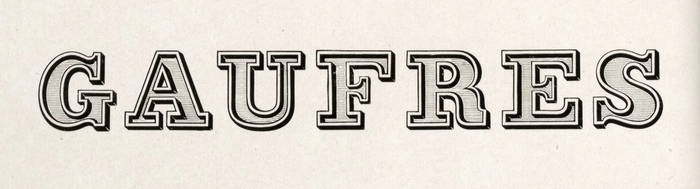 The original Initiales Ombrées (with horizontal hatching) in use for the title of an article in issue 67 (1939) of the French journal Arts et Métiers Graphiques.