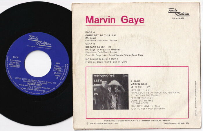 Marvin Gaye – “Come Get To This” Spanish single cover 2