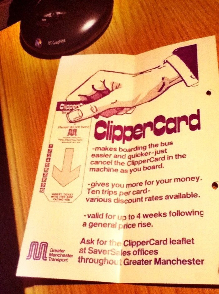 ClipperCard ad on the 47, 48, 49 bus timetable which was issued on 1st September 1980.