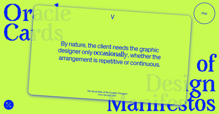 The Oracle Cards of Design Manifestos 2