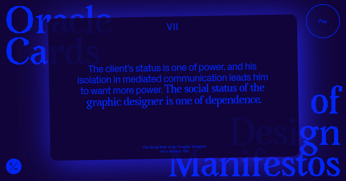 The Oracle Cards of Design Manifestos 1