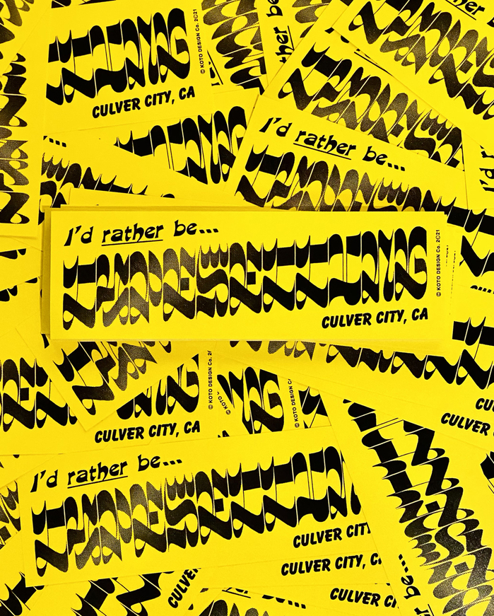 “I’d rather be typesetting” bumper sticker 1