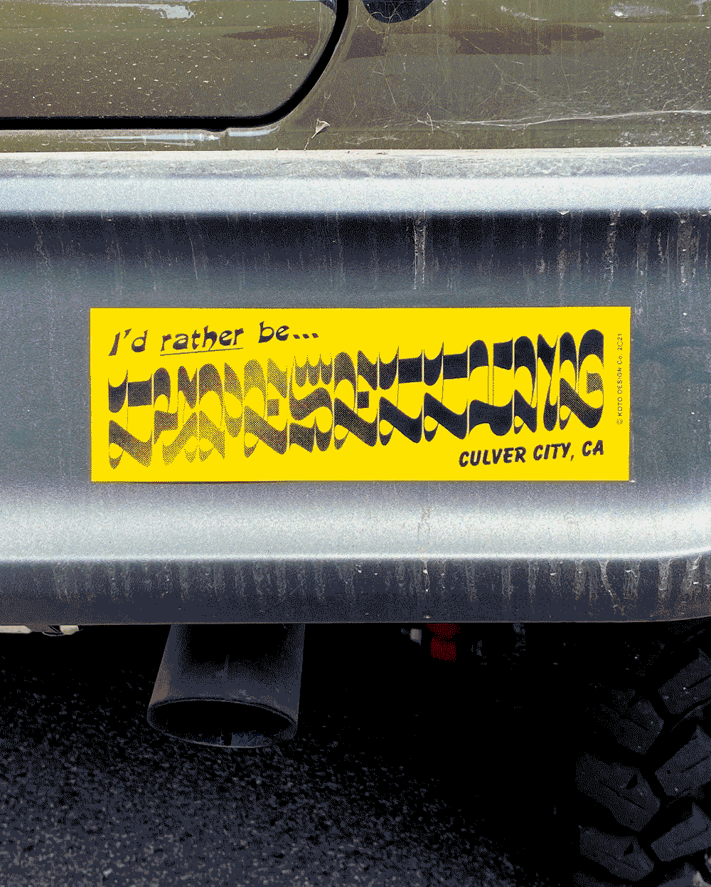 “I’d rather be typesetting” bumper sticker 2
