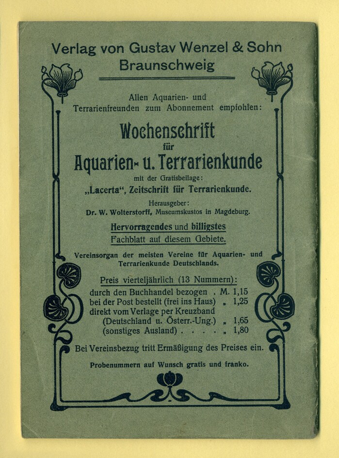 Der Chanchito – Bibliothek für Aquarien- und Terrarienkunde, Issue 12 3