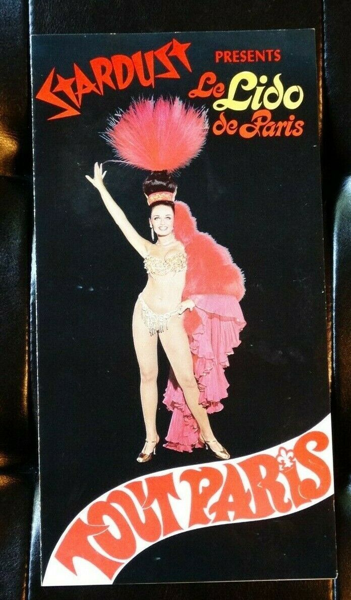 “Stardust presents Le Lido de Paris” program, 1969. “Presents” is in , the rest is lettering.