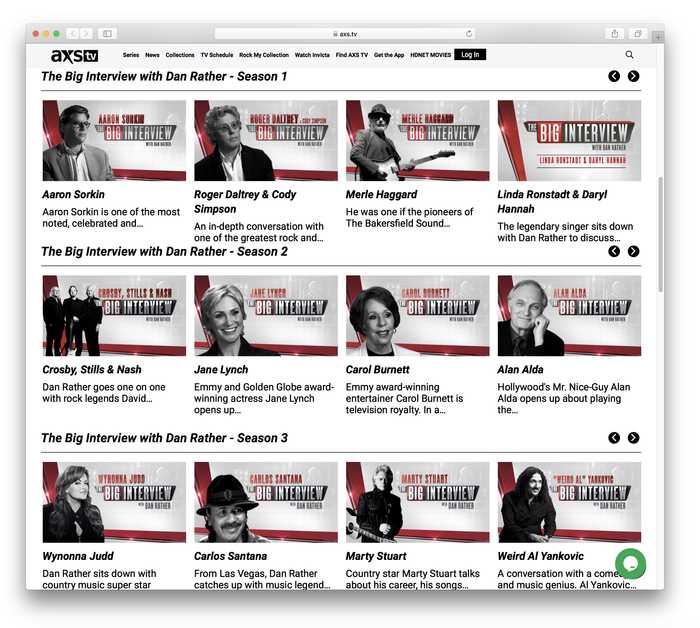 The Big Interview with Dan Rather, seasons 1–3 9
