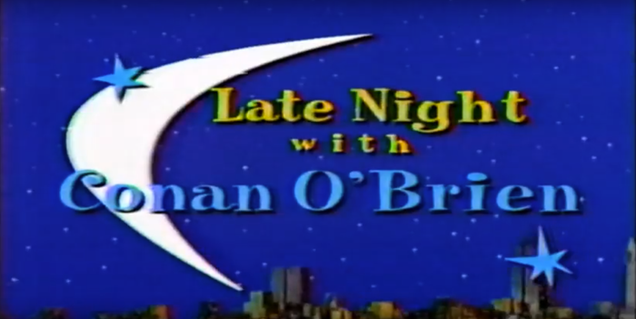 Screen capture of Conan O'Brien logo from the show’s TV intro, in 1995.