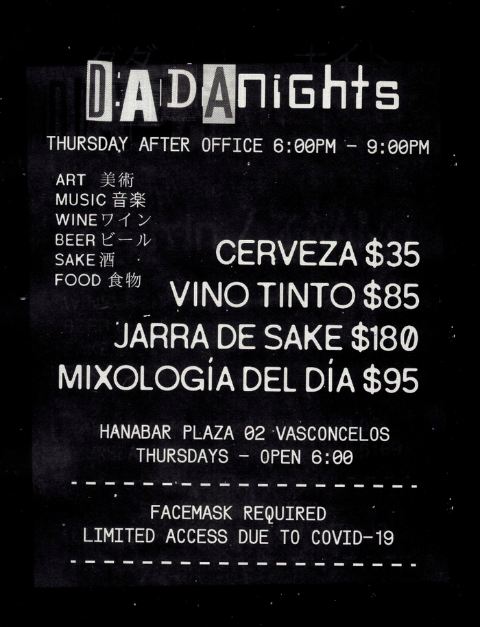 Dada Nights flyers, September 2021 4