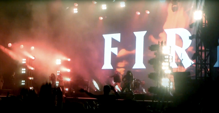 For Firebreather, the letters combine with light and smoke effects — Firebreather, Beauregard 2018