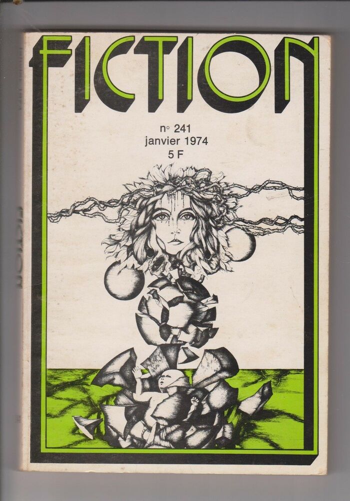 Fiction #241, January 1974, with a bichromatic logo and cover art by Daran.