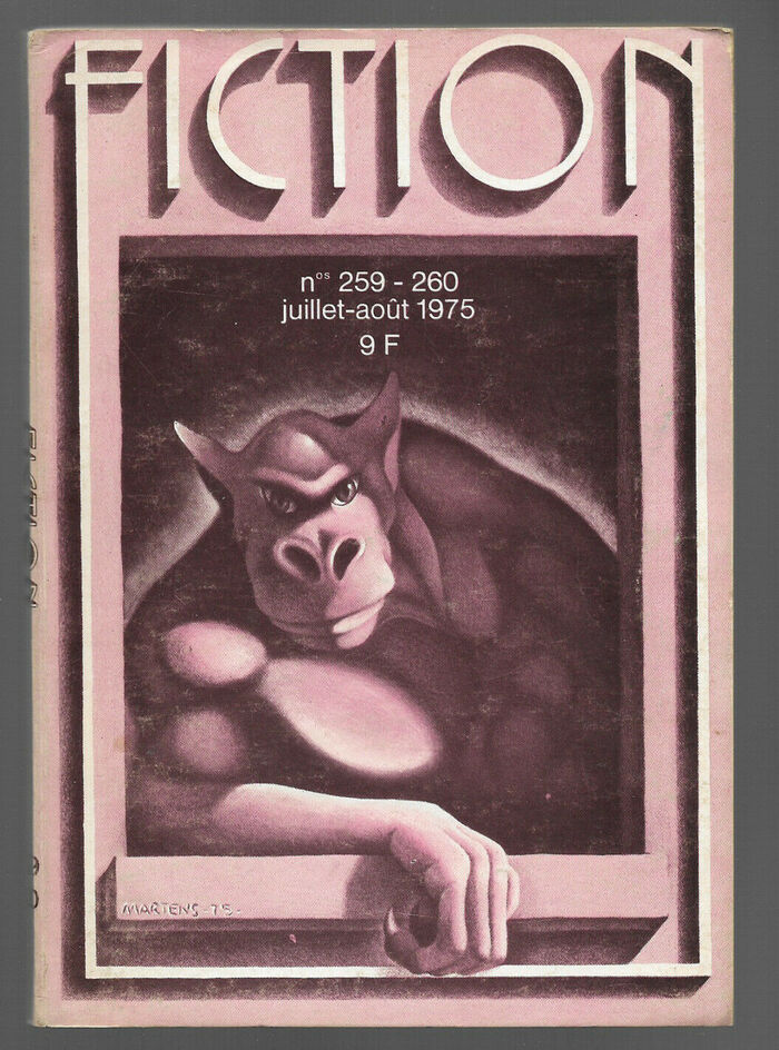 Fiction #259–260, July/August 1975, with cover art by Richard Martens, and a softened shadow for the logo.