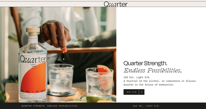 Quarter Gin identity and website 2