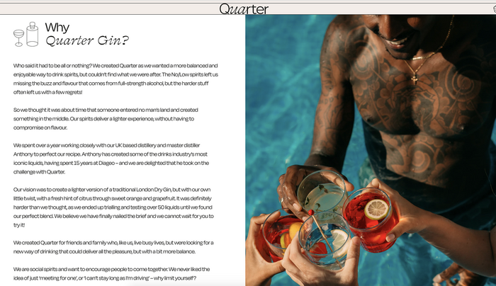 Quarter Gin identity and website 3