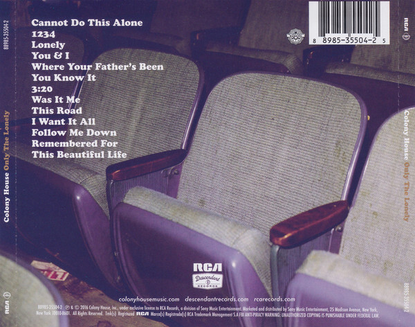 Colony House &ndash; Only The Lonely album art 2