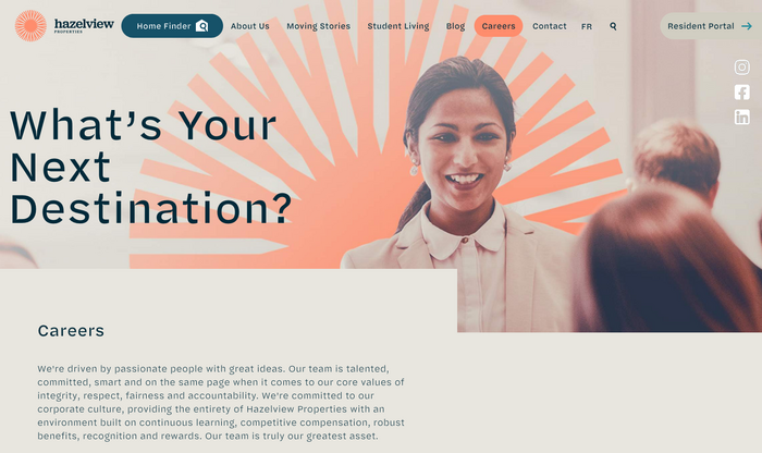 Halyard Micro in use for hero titles, headlines, body copy, and menu items