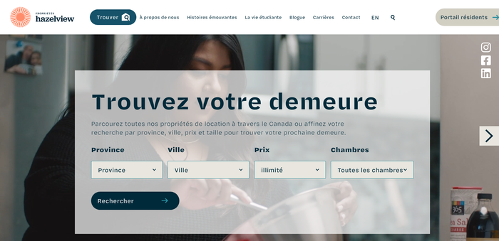 French version of the homepage