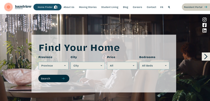 English version of the homepage