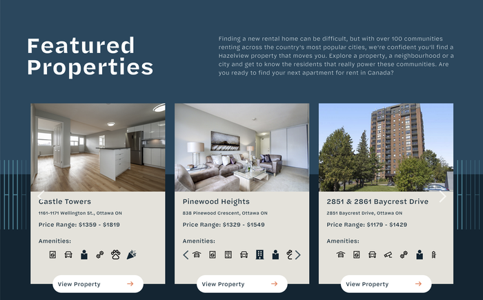 Hazelview Properties identity and website 12