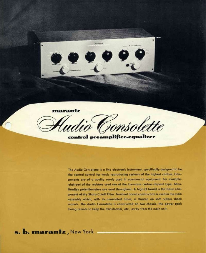 Audio Consolette Model 1 (1952 edition) sales sheet