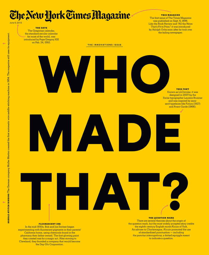 The New York Times Magazine, 2013 Innovations Issue