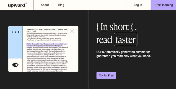 Upword website 2