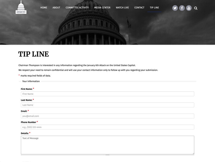 Select Committee to Investigate the January 6th Attack on the U.S. Capitol website 4