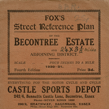 <cite>Fox’s Street Reference Plan of the Becontree Estate</cite>, Fourth Edition, 1930–31