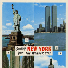 “Greetings from New York The Wonder City” postcard