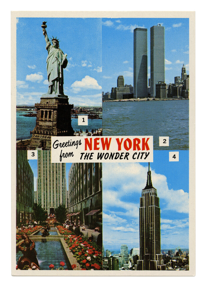 “Greetings from New York The Wonder City” postcard