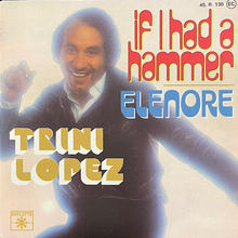 Trini Lopez – “If I Had a Hammer” / “Elenore” French single cover