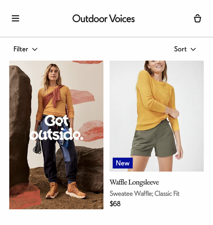 Outdoor Voices – “Technical Apparel for Recreation” digital campaign 2