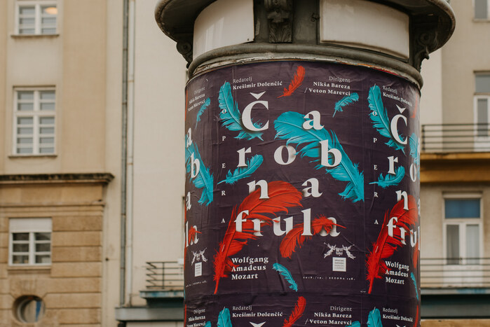 Poster for Mozart’s Zauberflöte (Croatian: Čarobna frula)
