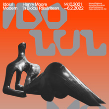 <cite>The Modern Idol. Henry Moore in the Eastern Bloc</cite> visual identity and exhibition graphics
