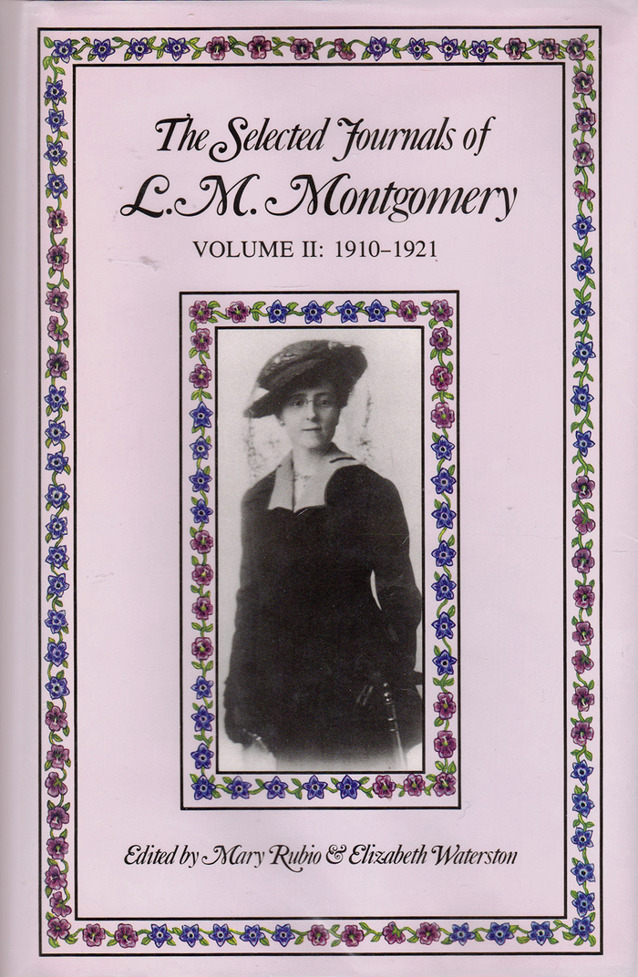 The Selected Journals of L.M. Montgomery, Volume II: 1919–1921 (published in 1987), featuring Caslon 540 Swash Italic and Times New Roman.