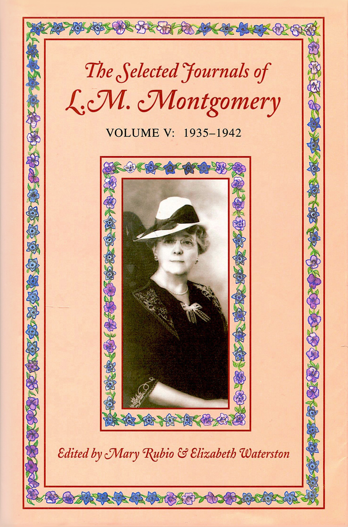 The Selected Journals of L.M. Montgomery, Volume V: 1935–1942 (published in 2004), featuring Adobe Caslon Italic and Times New Roman.