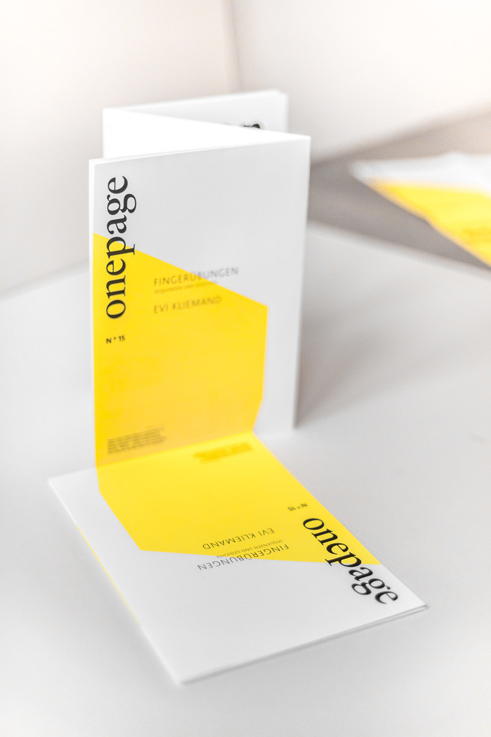 Edition Onepage N°15, “Fingerübungen” 2