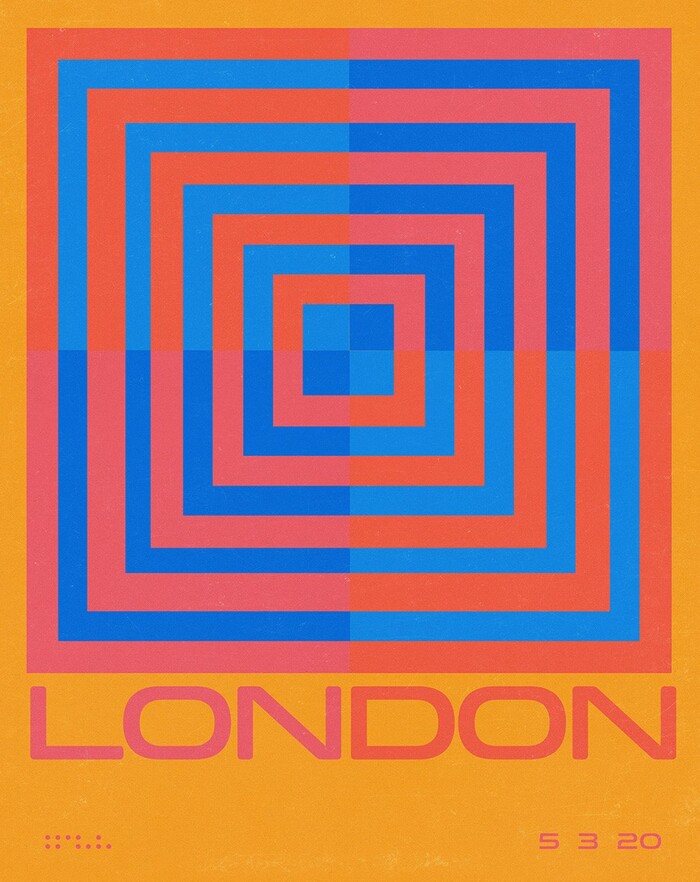 Poster for Tycho’s 2020 London show, featuring Clonoid Semibold.